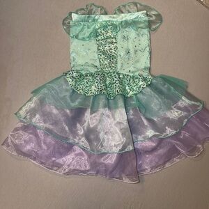 DISNEY Princess Ariel Little Mermaid Girls Strapless Costume Dress Size 5/6